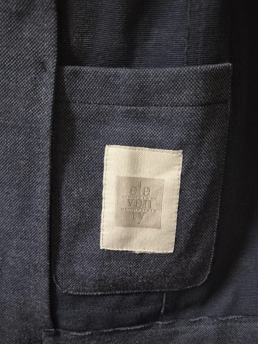 Eleventy Navy Knit Sport Coat with Patch Pockets Size 46